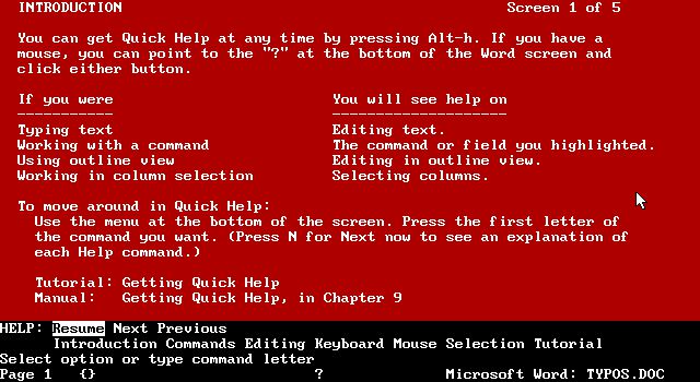 Microsoft Word 3.x (DOS) 1 Microsoft Word 3.x (DOS) 1