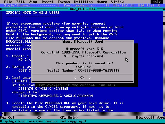 Microsoft Word 5.x (DOS and OS/2) 3 Microsoft Word 5.x (DOS and OS/2) 3